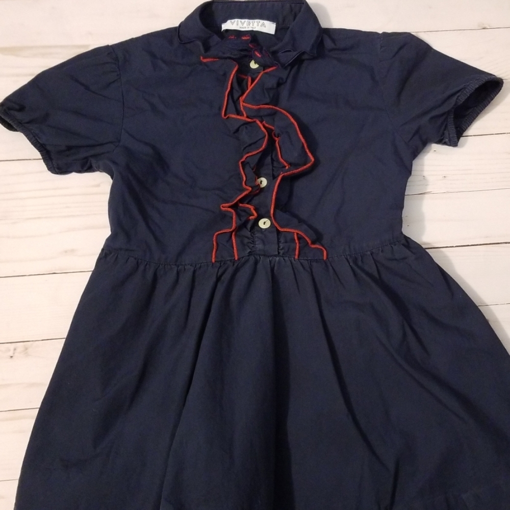 Vivetta Navy & red girls dress